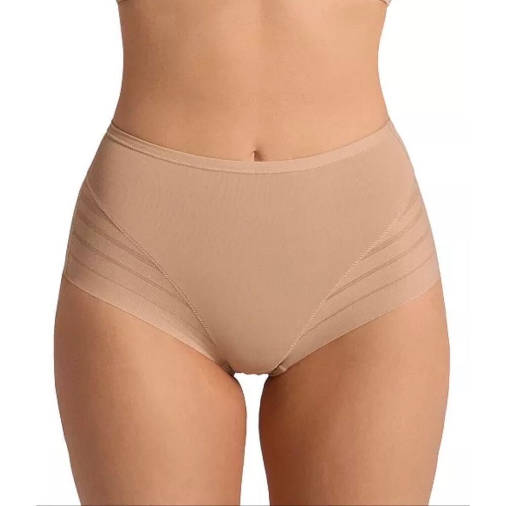 Leonisa NWT Stripe Undetectable Lace Classic Shaper Panty Golden Beige Small